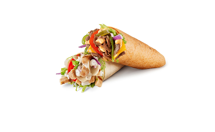 Variedad de Wraps, Pollo y Steak Cheese